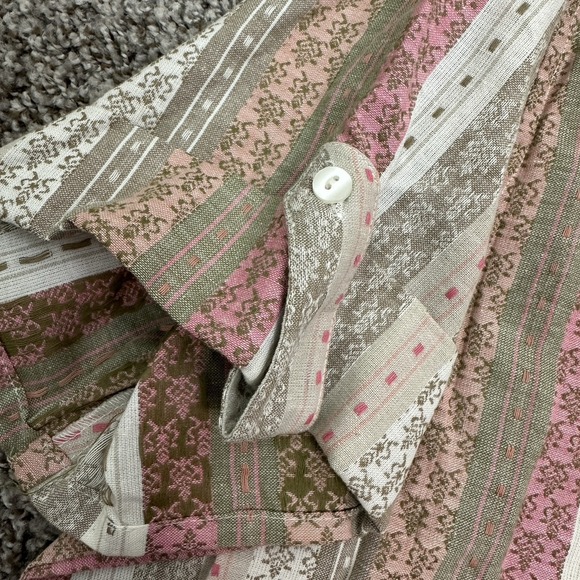 Maggie & Max Woman Plus 2X‎ Button Up Shirt Striped Cuff Sleeve Neutral Relaxed - Picture 5 of 8